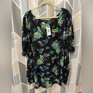 Torrid Black Multicolor Floral Blouse
